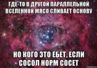 где-то в другой параллельной вселенной мясо сливает основу но кого это ебет, если сосол норм сосет