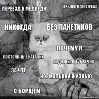 Переезд к медведю буду жить тут вечно без пакетиков с борщем постоянные катачки никакого алкотреша нормальной жизнью никогда за что почему я