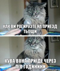 Как ви рагируэте на приезд тьощи Кува вона Приїде через пів годинини