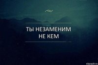 Ты незаменим не кем