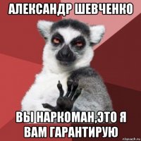 александр шевченко вы наркоман,это я вам гарантирую