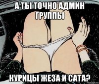 а ты точно админ группы курицы жеза и сата?