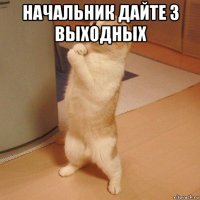 начальник дайте 3 выходных 