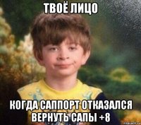 твоё лицо когда саппорт отказался вернуть сапы +8