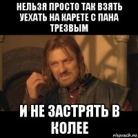 нельзя просто так взять уехать на карете с пана трезвым и не застрять в колее