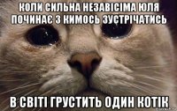 коли сильна незавісіма юля починає з кимось зустрічатись в світі грустить один котік