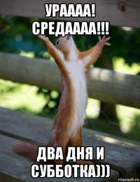 ураааа! средаааа!!! два дня и субботка)))