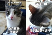 для чего ты мне дал 1000 рублей ВДОНАТИТЬ В DEADZONE???