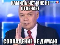 камиль чёт мне не отвечает совпадение не думаю