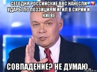 сегодня российские ввс нанесли удары по поззициям игил в сирии и киеве совпадение? не думаю..