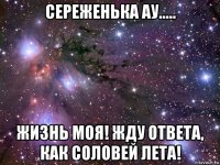 сереженька ау..... жизнь моя! жду ответа, как соловей лета!