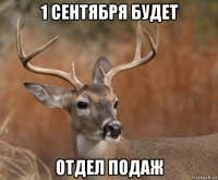 1 сентября будет отдел подаж