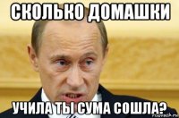 сколько домашки учила ты сума сошла?