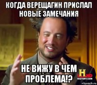 когда верещагин прислал новые замечания не вижу в чем проблема!?