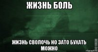 жизнь боль жизнь сволочь но зато бухать можно