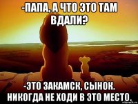 -папа, а что это там вдали? -это закамск, сынок. никогда не ходи в это место.