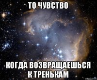 то чувство когда возвращаешься к тренькам