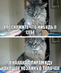 Расскажите что-нибудь о себе Я накакал пирамиду какашек хозяину в тапачек