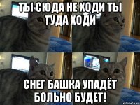 ты сюда не ходи ты туда ходи снег башка упадёт больно будет!