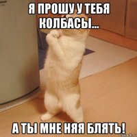 я прошу у тебя колбасы... а ты мне няя блять!