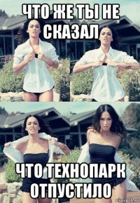 что же ты не сказал что технопарк отпустило