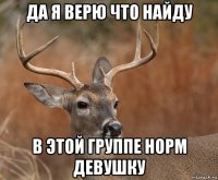 да я верю что найду в этой группе норм девушку