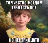 то чувство, когда у тебя есть всё но нет тридцати