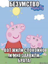 безумство вот жили спокойно и мне заявили брата!