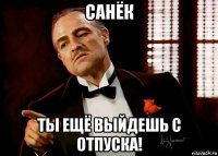 санёк ты ещё выйдешь с отпуска!