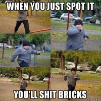 when you just spot it you'll shit bricks