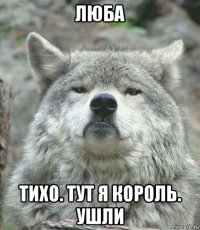 люба тихо. тут я король. ушли