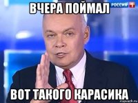 вчера поймал вот такого карасика