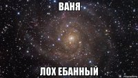 ваня лох ебанный