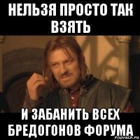 нельзя просто так взять и забанить всех бредогонов форума