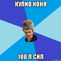 купив коня 100 л.сил