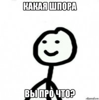 какая шпора вы про что?