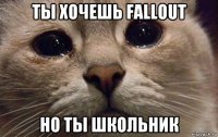 ты хочешь fallout но ты школьник