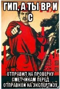 гип, а ты вр и с отправил на проверку сметчикам перед отправкой на экспертизу