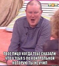  твоё лицо когда тебе сказали что у тебя 5 по контрольной которую ты не учил