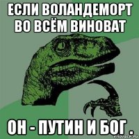 если воландеморт во всём виноват он - путин и бог .