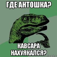 где антошка? кавсара нахуякался?