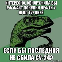 интересно, обнаружила бы рф факт покупки нефти у игил турцией если бы последняя не сбила су-24?