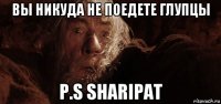 вы никуда не поедете глупцы p.s sharipat