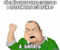 чё за ёбоцветочное существо в правом углу всё время ? а , билять