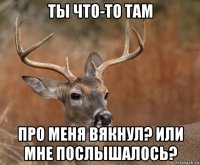 ты что-то там про меня вякнул? или мне послышалось?