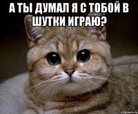 а ты думал я с тобой в шутки играю? 