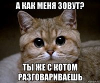 а как меня зовут? ты же с котом разговариваешь