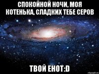 спокойной ночи, моя котенька, сладких тебе серов твой енот:d