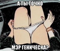 а ты точно мэр геническа?