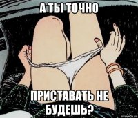 а ты точно приставать не будешь?